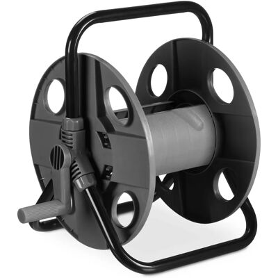 Relaxdays Hose Reel - Garden Water Hose Storage with 30m 1/2" Steel Plastic Gray/Black Relaxdays Hose Reel - Garden Water Hose Storage with 30m 1/2" Steel Plastic Gray/Black