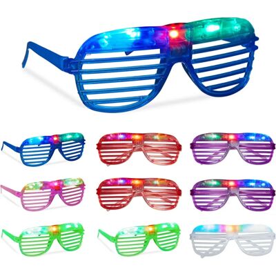 Relaxdays Occhiali LED Set Da 10 Per Festa Disco Luminosi Relaxdays Occhiali LED Set Da 10 Per Festa Disco Luminosi