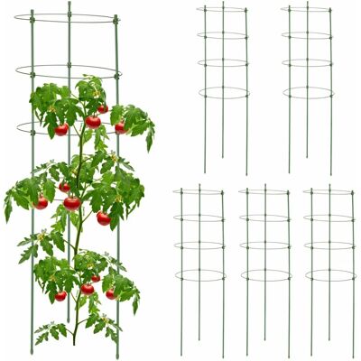 Relaxdays Pflanzenstütze - 6 runde Halter, 90cm, Grün - Gartenbedarf Relaxdays Pflanzenstütze - 6 runde Halter, 90cm, Grün - Gartenbedarf