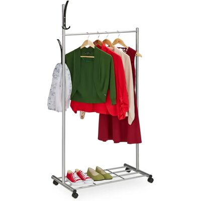 Relaxdays metalen kledingrek met wielen - 165x80x44cm Relaxdays metalen kledingrek met wielen - 165x80x44cm