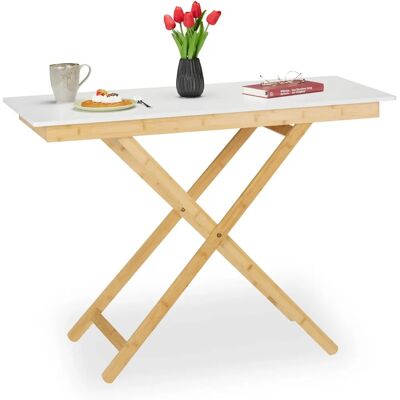 Relaxdays Mesa Plegable Bambú - Altura Ajustable, Multiuso - 70x105cm Relaxdays Mesa Plegable Bambú - Altura Ajustable, Multiuso - 70x105cm