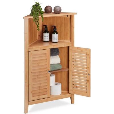 Relaxdays Model 10046270 - Corner Bathroom Bamboo Cabinet Relaxdays Model 10046270 - Corner Bathroom Bamboo Cabinet