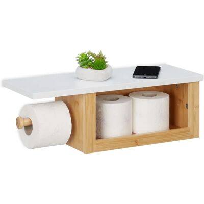 Portarrollos de bambú RELAXDAYS con estante - Accesorio de baño de pared Portarrollos de bambú RELAXDAYS con estante - Accesorio de baño de pared