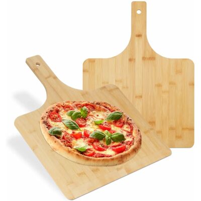 Relaxdays Ensemble de 2 Pelles à Pizza en Bambou - Grandes Rectangulaires - Publicité Relaxdays Ensemble de 2 Pelles à Pizza en Bambou - Grandes Rectangulaires - Publicité