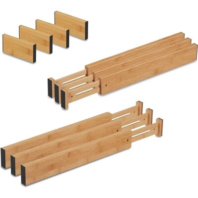 Relaxdays Bambus Schubladenteiler Set - Küche & Büro Relaxdays Bambus Schubladenteiler Set - Küche & Büro
