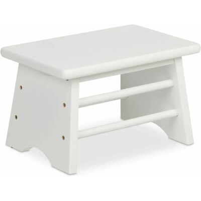 Relaxdays Bamboo Stool - 100kg Capacity - Stable White Relaxdays Bamboo Stool - 100kg Capacity - Stable White