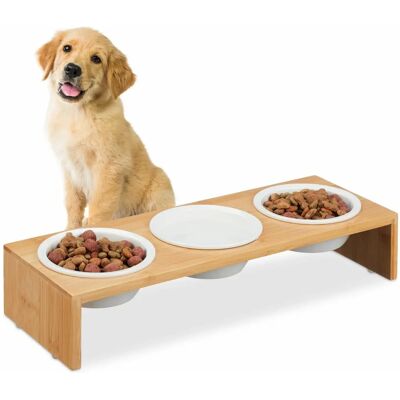 Relaxdays Dog/Cat Bowl - Elevated 3-Ceramic Bowls Relaxdays Dog/Cat Bowl - Elevated 3-Ceramic Bowls