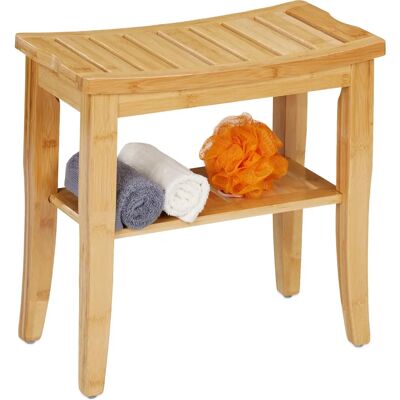 Relaxdays Bambus Badezimmerhocker - Vielseitig mit Regal Relaxdays Bambus Badezimmerhocker - Vielseitig mit Regal