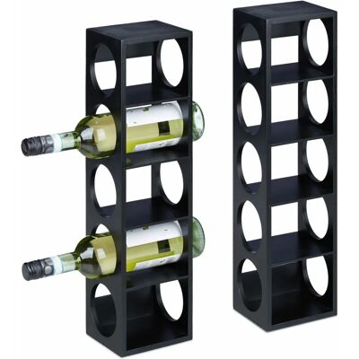 Relaxdays Juego de Estantes para Vino - Bambú - 5 Botellas - Negro Relaxdays Juego de Estantes para Vino - Bambú - 5 Botellas - Negro