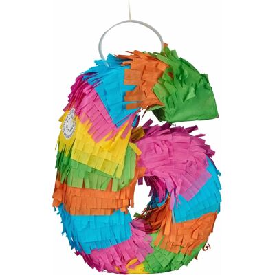 Relaxdays 10046389 Gioco di festa - Mini piñata numero 6, riempibile con dolci, 20,5x15x4,5 cm Relaxdays 10046389 Gioco di festa - Mini piñata numero 6, riempibile con dolci, 20,5x15x4,5 cm