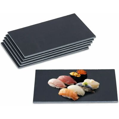 Relaxdays 10046907 Plato para servir - Pizarra, 6 uds Relaxdays 10046907 Plato para servir - Pizarra, 6 uds