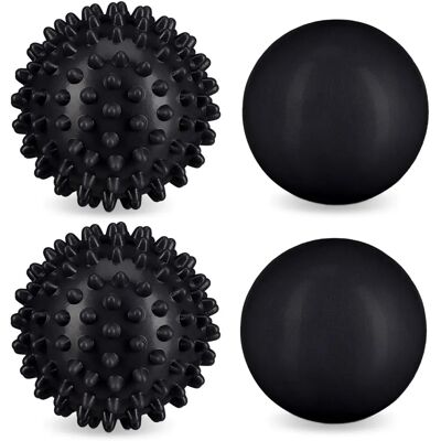Relaxdays Fascia Massagebollar 6,5 & 6 cm - Svart Relaxdays Fascia Massagebollar 6,5 & 6 cm - Svart