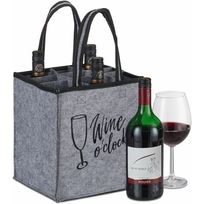Relaxdays - Borsa Portabottiglie, 9 Scomparti, Grau Relaxdays - Borsa Portabottiglie, 9 Scomparti, Grau