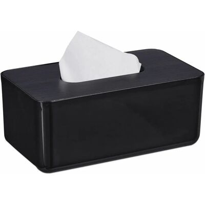Relaxdays Vätskepappersbox - Modern svart plast och bambu-dispenser Relaxdays Vätskepappersbox - Modern svart plast och bambu-dispenser