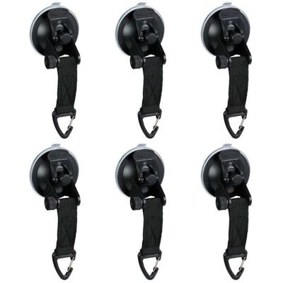 Relaxdays Gummi-Haken mit Saugnapf - Set aus 6, Schwarz - Haken mit Saugnapf für Camping, Auto, Bad & Küche Relaxdays Gummi-Haken mit Saugnapf - Set aus 6, Schwarz - Haken mit Saugnapf für Camping, Auto, Bad & Küche