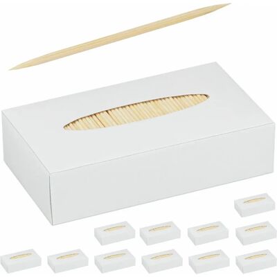 Relaxdays Zahnstocher-Set - Natürliches Holz, 12000 Stück Relaxdays Zahnstocher-Set - Natürliches Holz, 12000 Stück