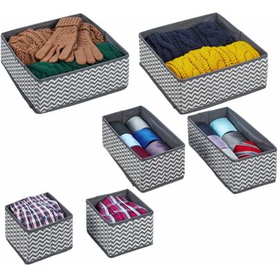 Relaxdays Caja de almacenamiento - Plegable, 3 tamaños - Gris y Blanco Relaxdays Caja de almacenamiento - Plegable, 3 tamaños - Gris y Blanco