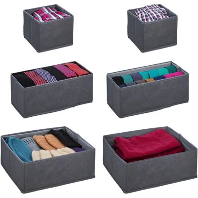 Relaxdays Boîtes de Rangement - Ensemble de 6 Organisateurs Pliables - Publicité Relaxdays Boîtes de Rangement - Ensemble de 6 Organisateurs Pliables - Publicité