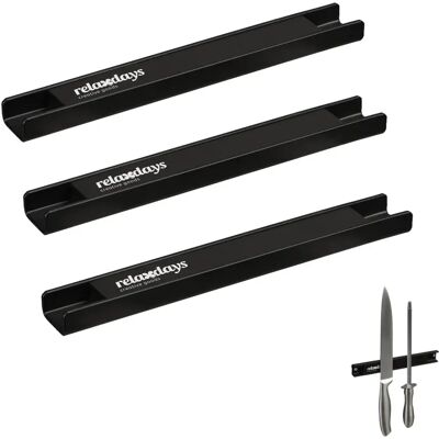 Relaxdays Magnetleisten Set - 3 Stahlbarren für Messer & Werkzeuge Relaxdays Magnetleisten Set - 3 Stahlbarren für Messer & Werkzeuge