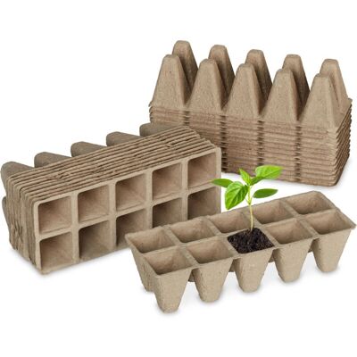 RELAXDAYS - 72-tiles - Natural cellulose - Seedling trays RELAXDAYS - 72-tiles - Natural cellulose - Seedling trays