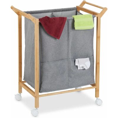 Cesto de Ropa Sucia Relaxdays con 2 Compartimentos - 80L Cesto de Ropa Sucia Relaxdays con 2 Compartimentos - 80L