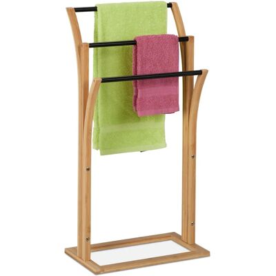 Relaxdays Soporte de Toallas de Bambú - 3 Barras Escalonadas Accesorio de Baño Relaxdays Soporte de Toallas de Bambú - 3 Barras Escalonadas Accesorio de Baño