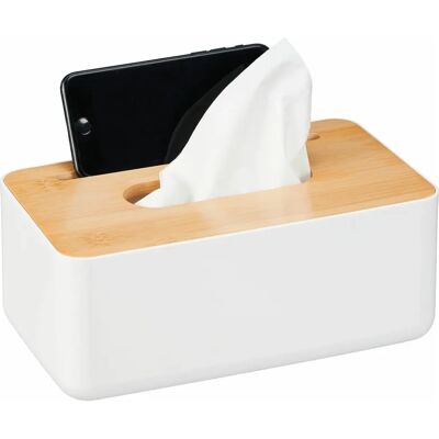 Relaxdays Taschentuchbox - Weiß, Natur, 10x23x13 cm - Tissue Box Relaxdays Taschentuchbox - Weiß, Natur, 10x23x13 cm - Tissue Box