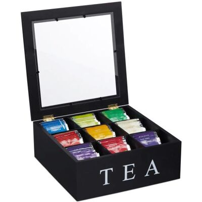 Relaxdays 10047497 Tea Box - Bamboo, Black & White Relaxdays 10047497 Tea Box - Bamboo, Black & White