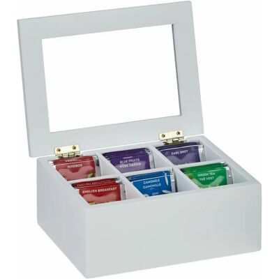 Relaxdays Bambus Teebox mit 6 Fächern - Teelagerung Relaxdays Bambus Teebox mit 6 Fächern - Teelagerung