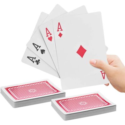 Relaxdays Große Spielkarten - 2 Decks für Poker & Co Relaxdays Große Spielkarten - 2 Decks für Poker & Co