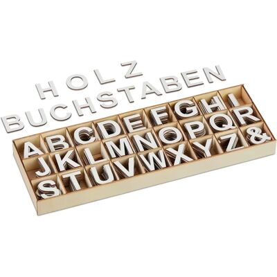 Relaxdays Weiße Holzbuchstaben Set - Alphabet Bastelset - 324 Buchstaben Relaxdays Weiße Holzbuchstaben Set - Alphabet Bastelset - 324 Buchstaben