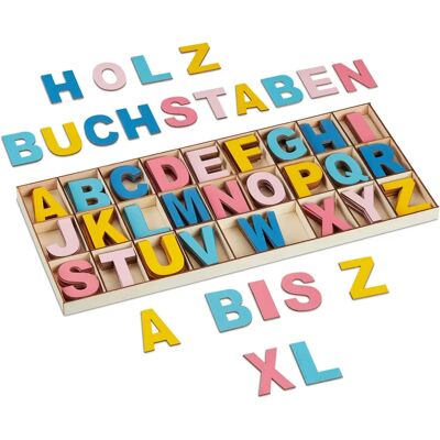 Relaxdays Träbokstavset - A-Z, 208 Stycken, Flerfärgad Relaxdays Träbokstavset - A-Z, 208 Stycken, Flerfärgad
