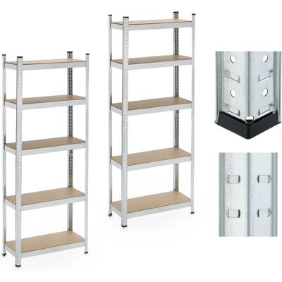 Relaxdays Schwerlastregal-Set - 180x70x30 cm - 5 Regale - 500 kg Max Relaxdays Schwerlastregal-Set - 180x70x30 cm - 5 Regale - 500 kg Max