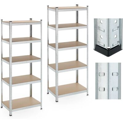 Relaxdays Stålshelf Set - Tunga Belastning, 5 Hyllor Relaxdays Stålshelf Set - Tunga Belastning, 5 Hyllor
