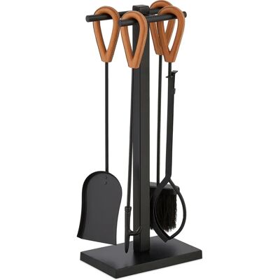 Relaxdays Fireplace Tools Set - Black/Brown - Fireplace Accessories Relaxdays Fireplace Tools Set - Black/Brown - Fireplace Accessories