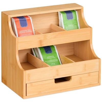 Relaxdays - 10047832 - Bambus - 9 Fächer - Teekarten-Organizer Relaxdays - 10047832 - Bambus - 9 Fächer - Teekarten-Organizer
