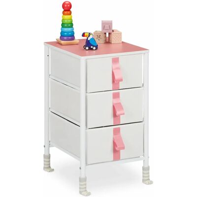 Relaxdays Vit Rosa 3-Drawer Barns Kista - Förvaring till Barnrum Relaxdays Vit Rosa 3-Drawer Barns Kista - Förvaring till Barnrum