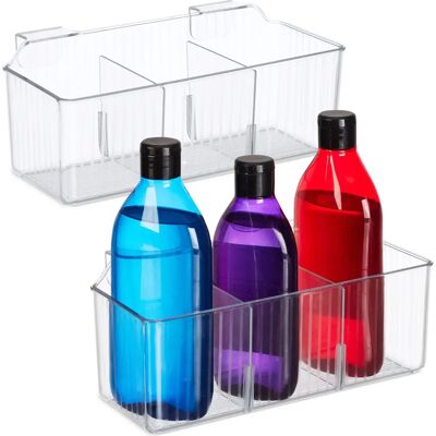 Relaxdays Organizador de Pared - 2 Cestas Suspendidas, 3 Compartimentos Relaxdays Organizador de Pared - 2 Cestas Suspendidas, 3 Compartimentos