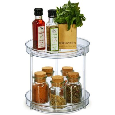 Relaxdays - Drehbarer Gewürzregal - 23,5cm - Transparent - Küchenorganizer Relaxdays - Drehbarer Gewürzregal - 23,5cm - Transparent - Küchenorganizer