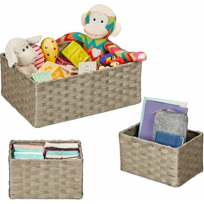 Relaxdays Caja de Almacenamiento Grigia - Set de 3 Organizadores Relaxdays Caja de Almacenamiento Grigia - Set de 3 Organizadores
