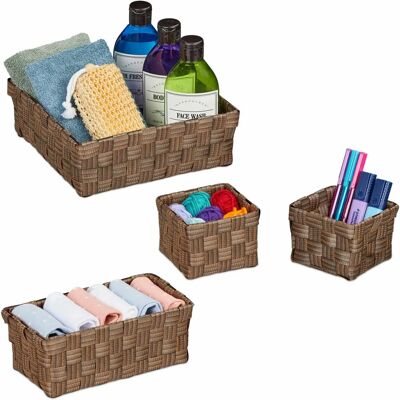 Relaxdays Aufbewahrungsbox - Set mit 4, 3 Größen, Flecht-Design Relaxdays Aufbewahrungsbox - Set mit 4, 3 Größen, Flecht-Design