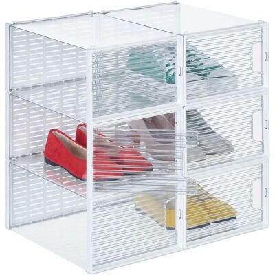 Relaxdays Juego de 6 Cajas de Zapatos Transparentes Relaxdays Juego de 6 Cajas de Zapatos Transparentes