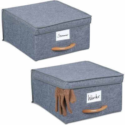 Relaxdays Set de Boîtes de Rangement - 2 Boîtes Pliables - Publicité Relaxdays Set de Boîtes de Rangement - 2 Boîtes Pliables - Publicité