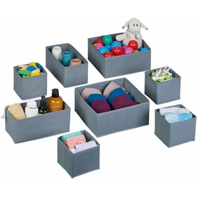 Relaxdays 10048066 Caja de almacenamiento gris - Set de organizadores para cajones Relaxdays 10048066 Caja de almacenamiento gris - Set de organizadores para cajones