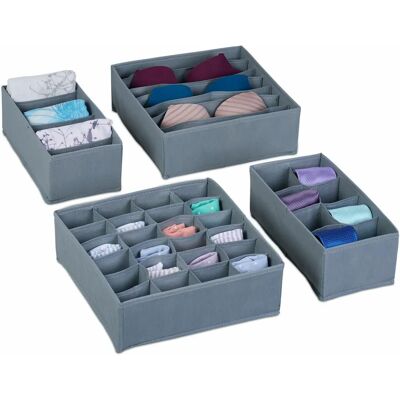 Relaxdays Caja de Almacenamiento - Set de Organizador - Gris Relaxdays Caja de Almacenamiento - Set de Organizador - Gris