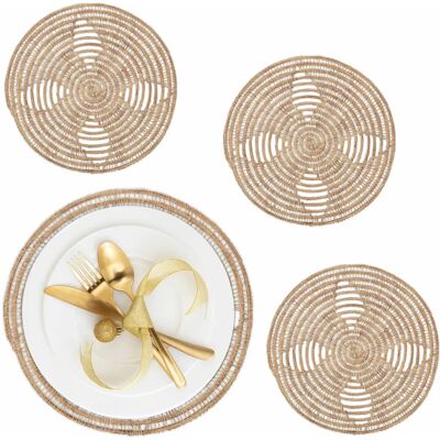 Relaxdays 10048131 Platzset - Natur, 4 Stück, 35cm Relaxdays 10048131 Platzset - Natur, 4 Stück, 35cm