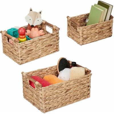 Relaxdays Boîte de Rangement Jacinthe d'Eau - 3 Tailles Organisateur Relaxdays Boîte de Rangement Jacinthe d'Eau - 3 Tailles Organisateur