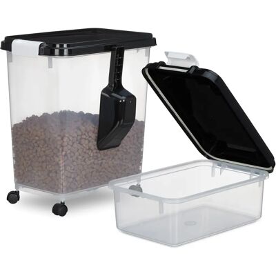 Relaxdays Tierfutterbehälter - 2 Stück, 10L/30L, Deckel, Rollen & Schaufel Relaxdays Tierfutterbehälter - 2 Stück, 10L/30L, Deckel, Rollen & Schaufel