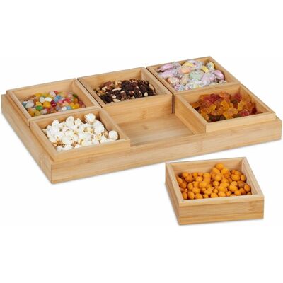 Relaxdays Bambus Snackset - Servierplatte Relaxdays Bambus Snackset - Servierplatte