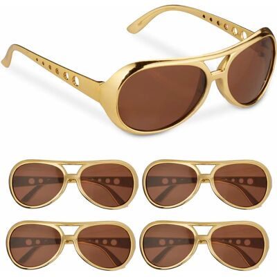 Set de Gafas de Fiesta Doradas Relaxdays - Accesorio de Disfraz Set de Gafas de Fiesta Doradas Relaxdays - Accesorio de Disfraz